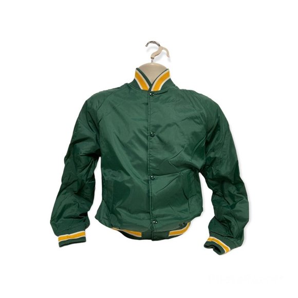 Vintage 80’s St. Norbert College Med. Collared Bomber Jacket Green Bay Packers - Picture 1 of 3